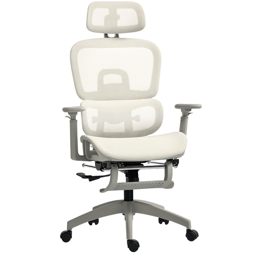 Silla de oficina 66x64x122 cm malla color beige Homcom
