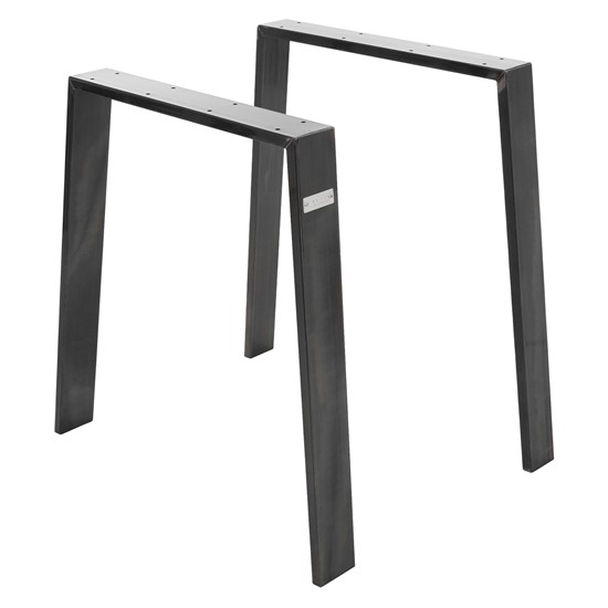 2x patas de mesa industrial loft 75x72 cm en acero negro forma u