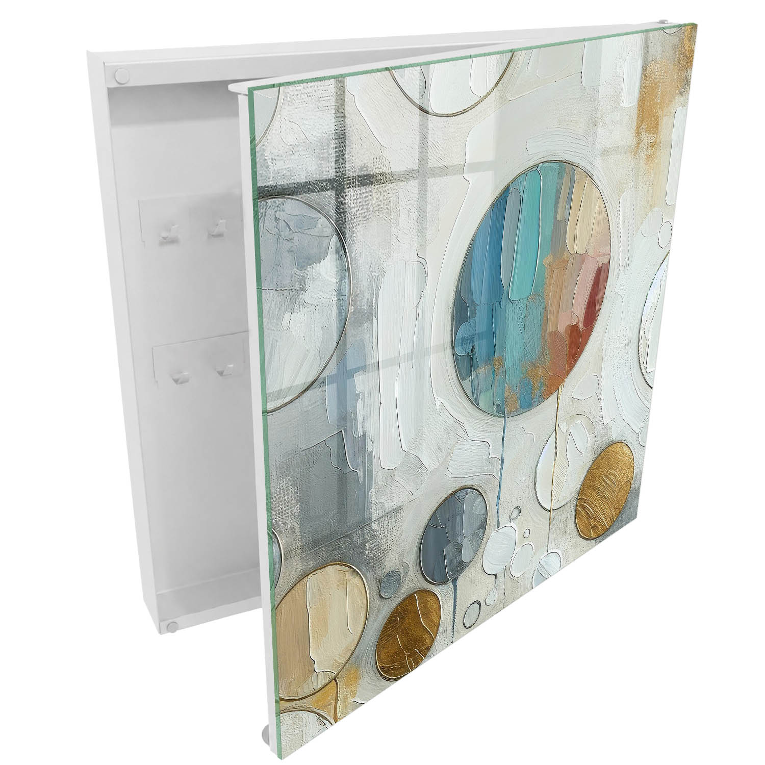 Armario para llaves 30x30x5, apertura derecha blanca