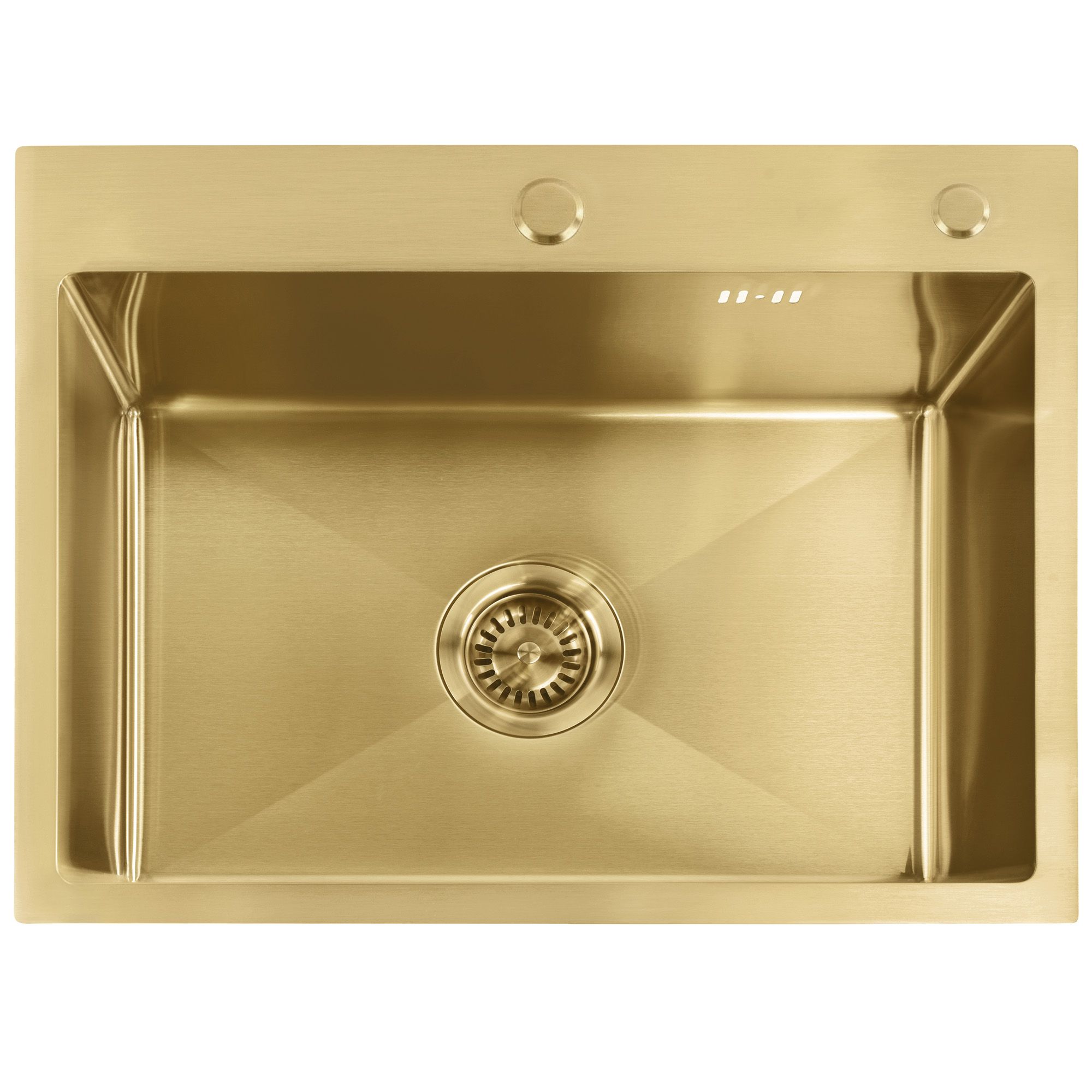 Rea fregadero de acero liam brush gold con grifo de cocina, 58x45x18,5 cm