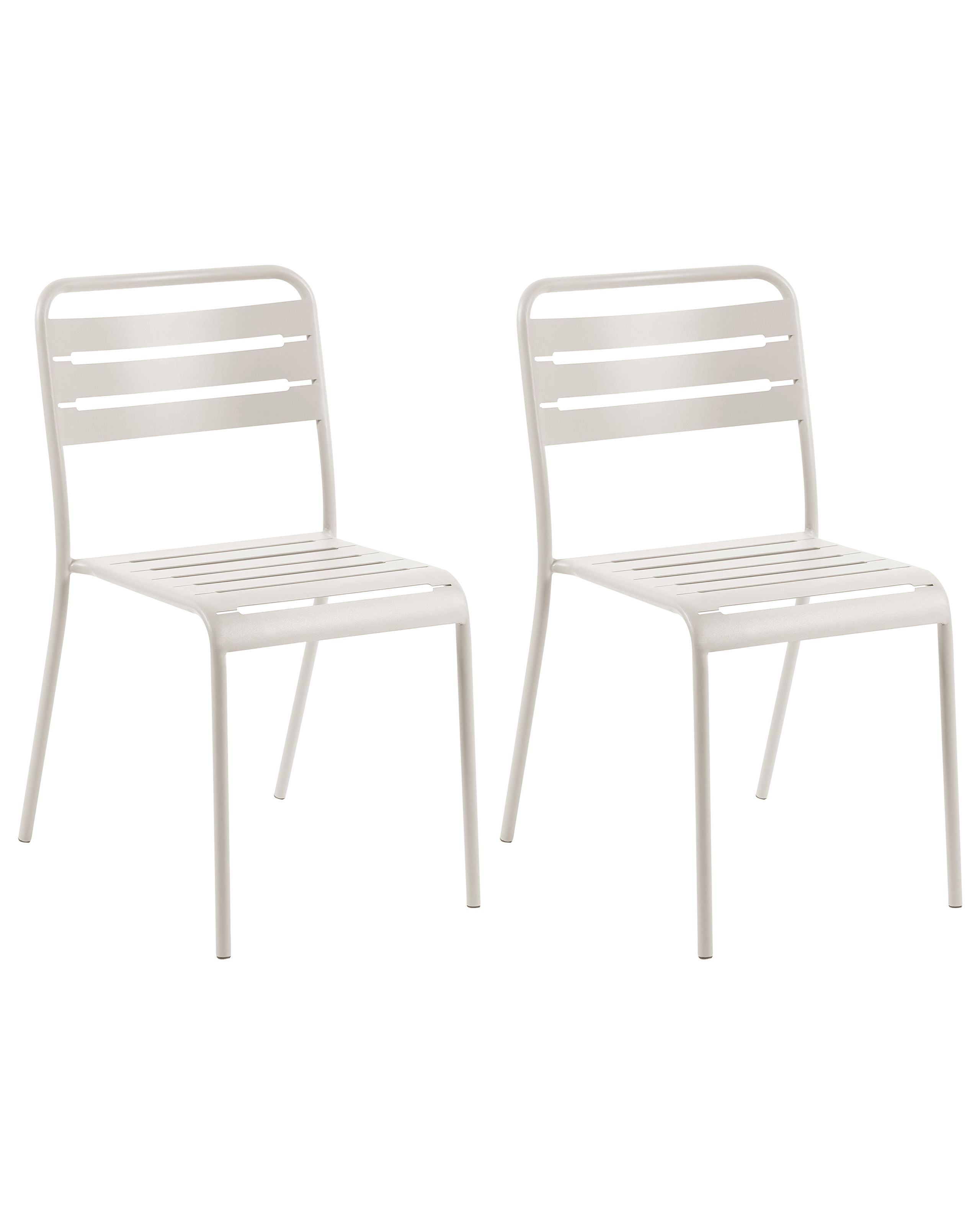 Conjunto de 2 sillas de jardín lefkada metal beige claro