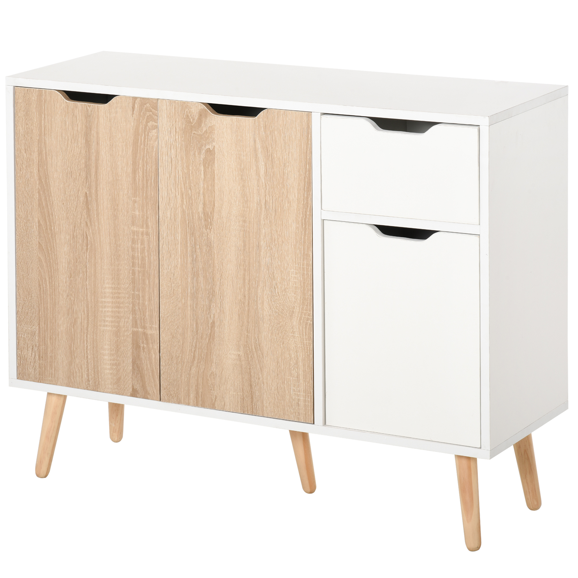 Aparador tablero de partículas clase e1 blanco roble claro 90x30x72 cm