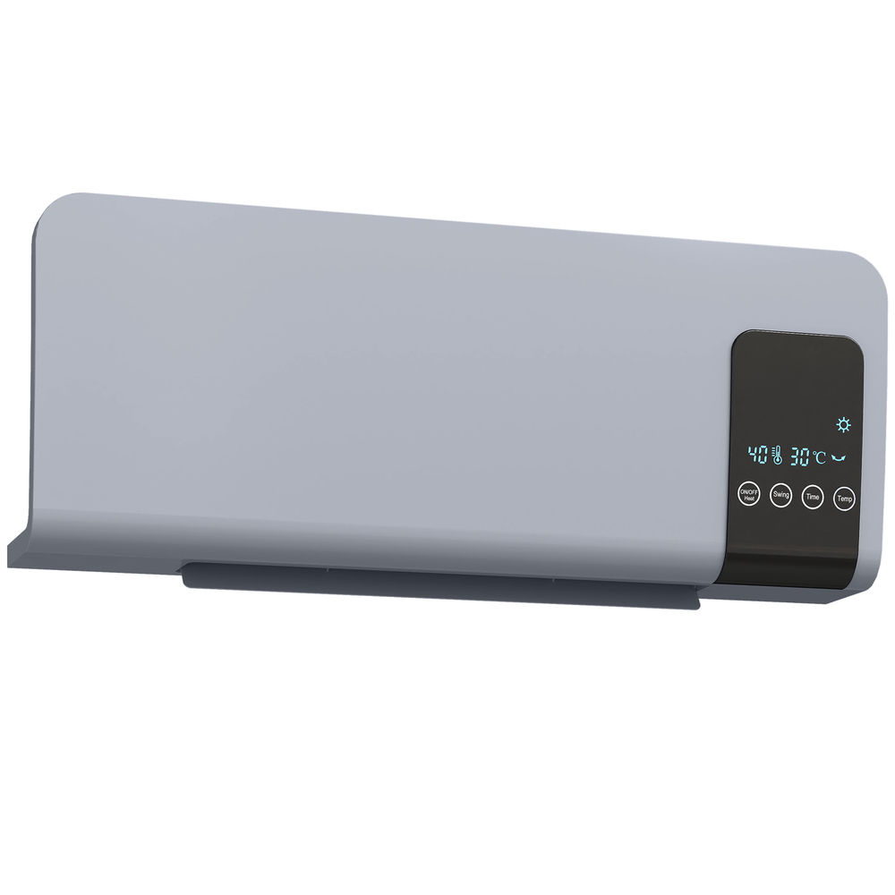 Calentador eléctrico pared 54.5x12x21.5 cm abs color gris Homcom
