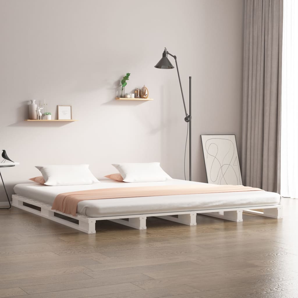 Cama 120x190 cm,cama de palets madera maciza pino blanca rhu4160