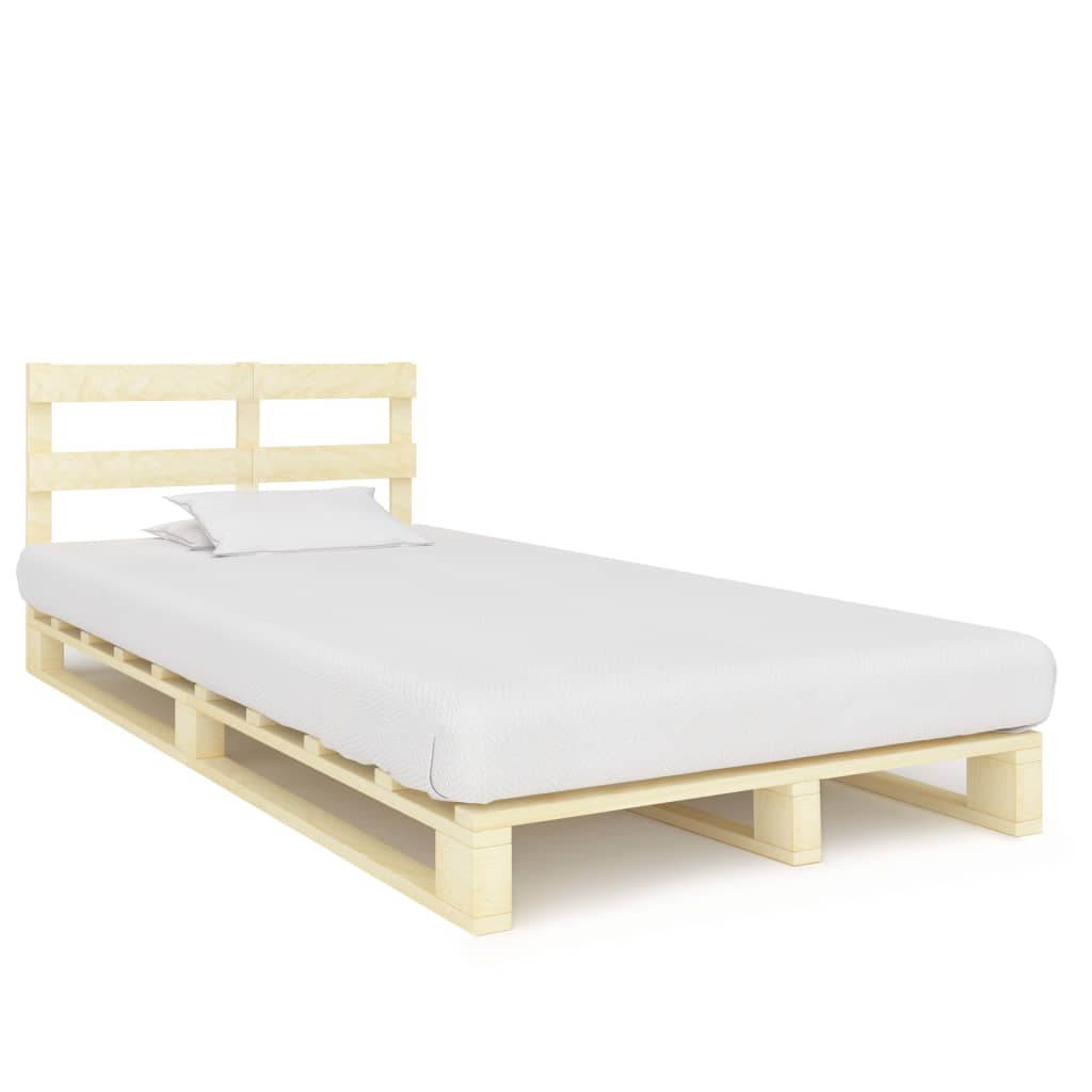 Cama 120x200 cm,cama palets sin colchón madera maciza pino rhu4346