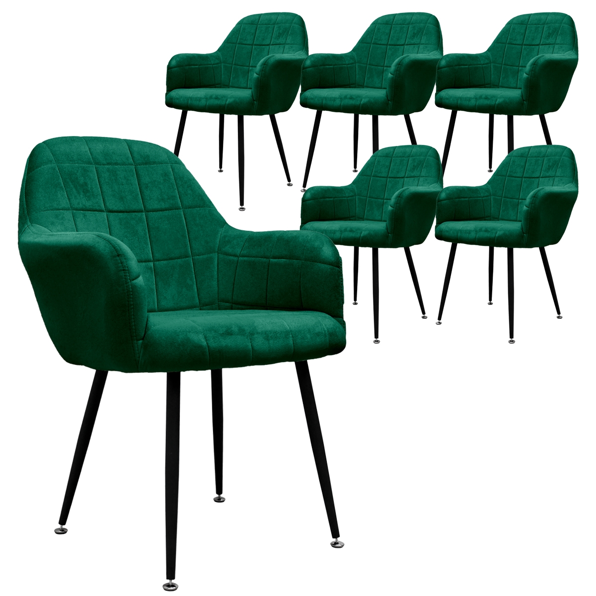 Juego de 6 sillas de comedor con respaldo y reposabrazos ml-design