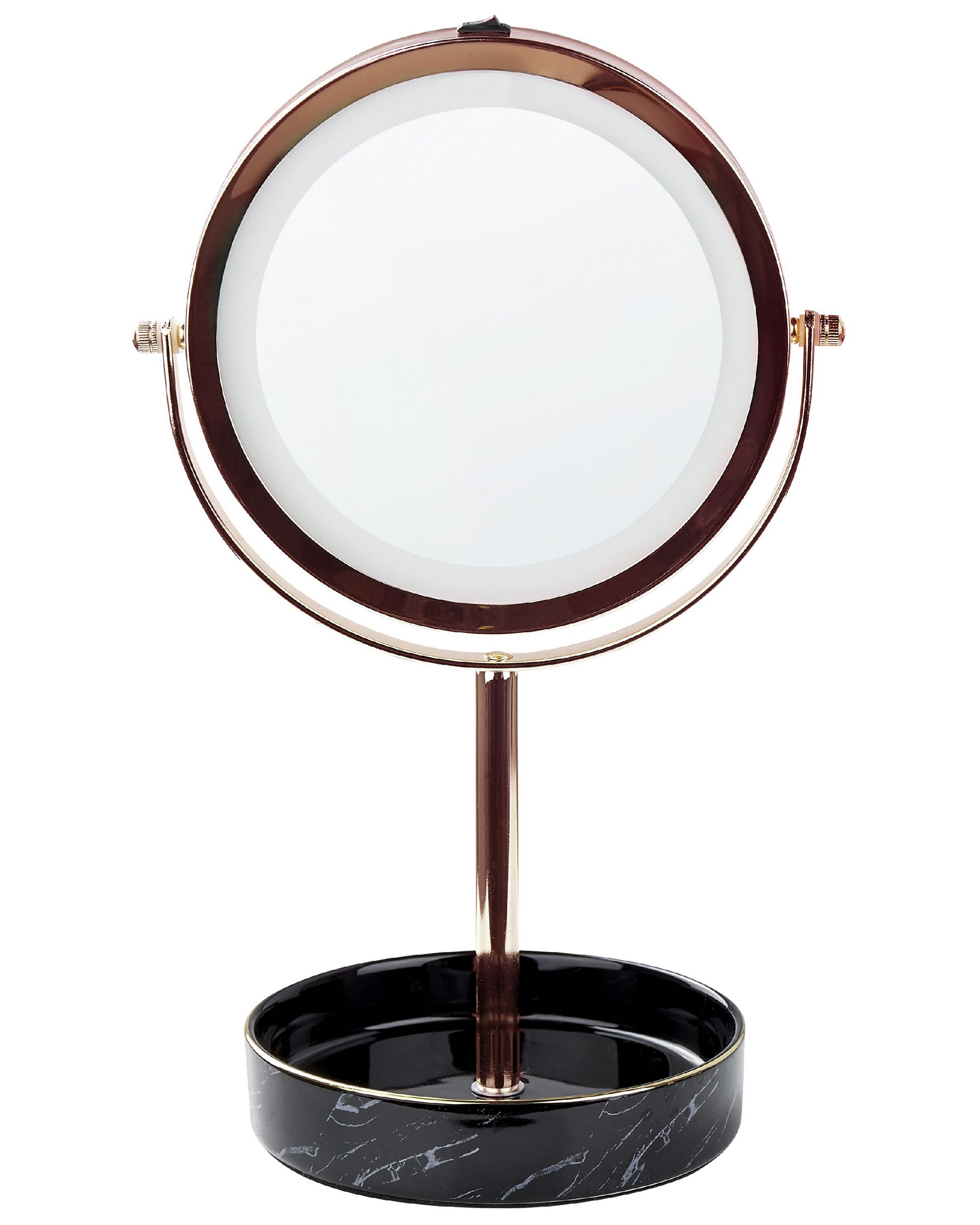 Espejo de maquillaje LED savoie rosa dorado