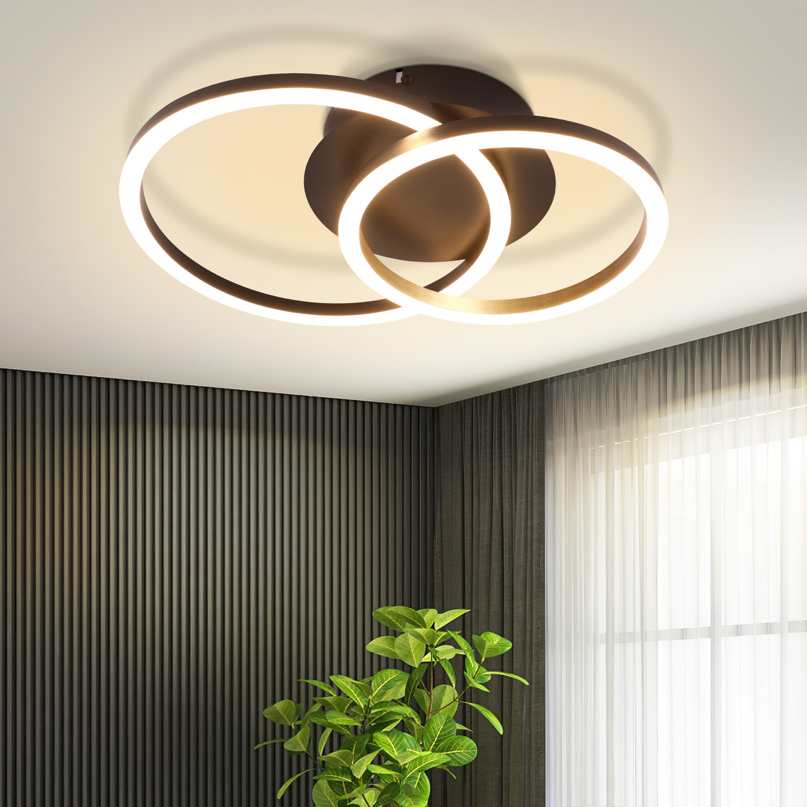 Nettlife plafón LED lámpara 24w diseño moderno redondo blanco cálido