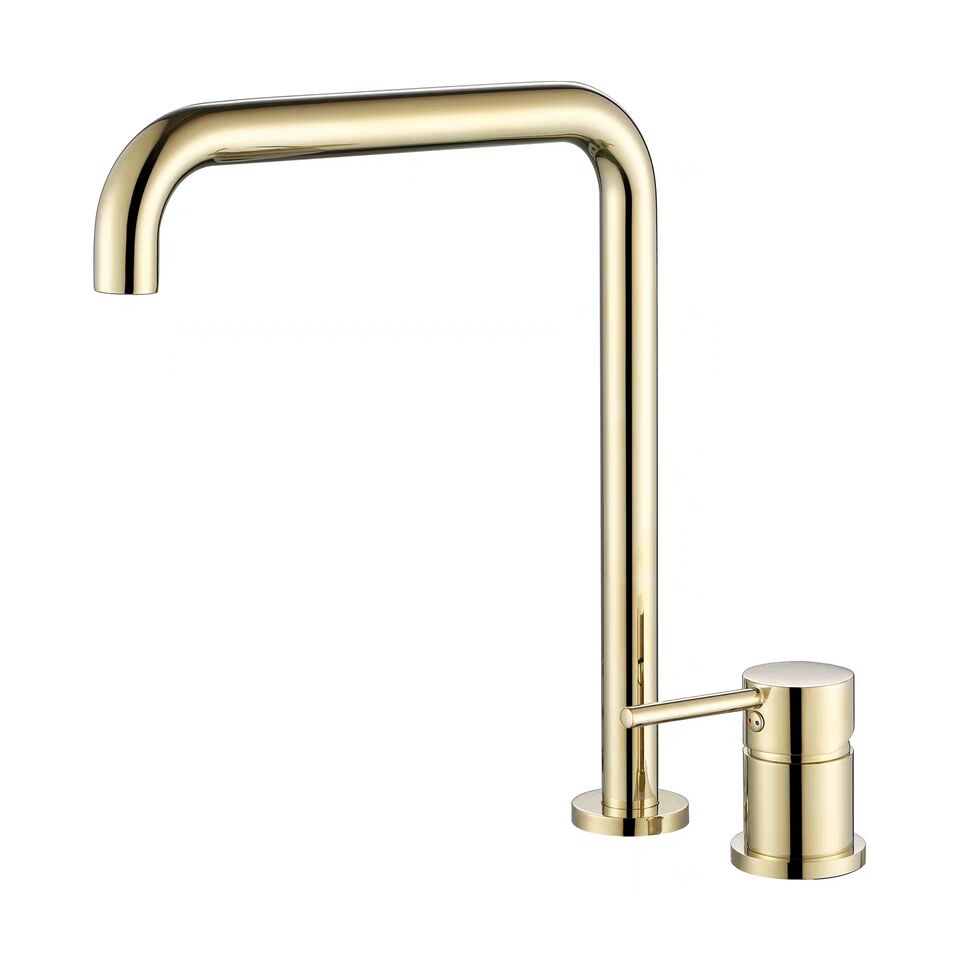 Valaz grifo de lavabo encastrado monomando alto para pica oro mate