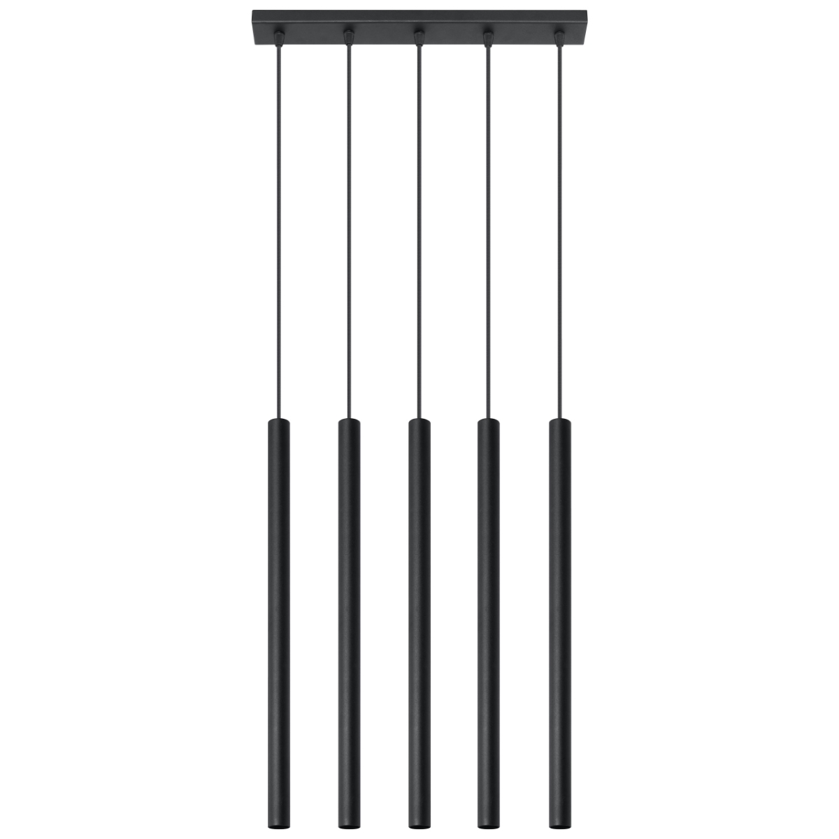 Lámpara coLGante pastelo 5 negro acero 45x90x5cm