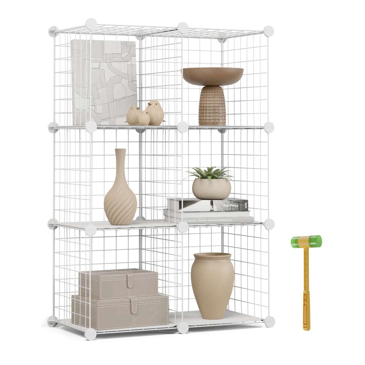 Newlux estantería modular titan c6 metálica 6 cubos (64,5x94,5x31,5cm)