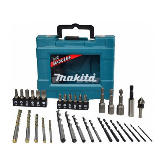 Maletín brocas 34 pzs - madera, metal y hormigón