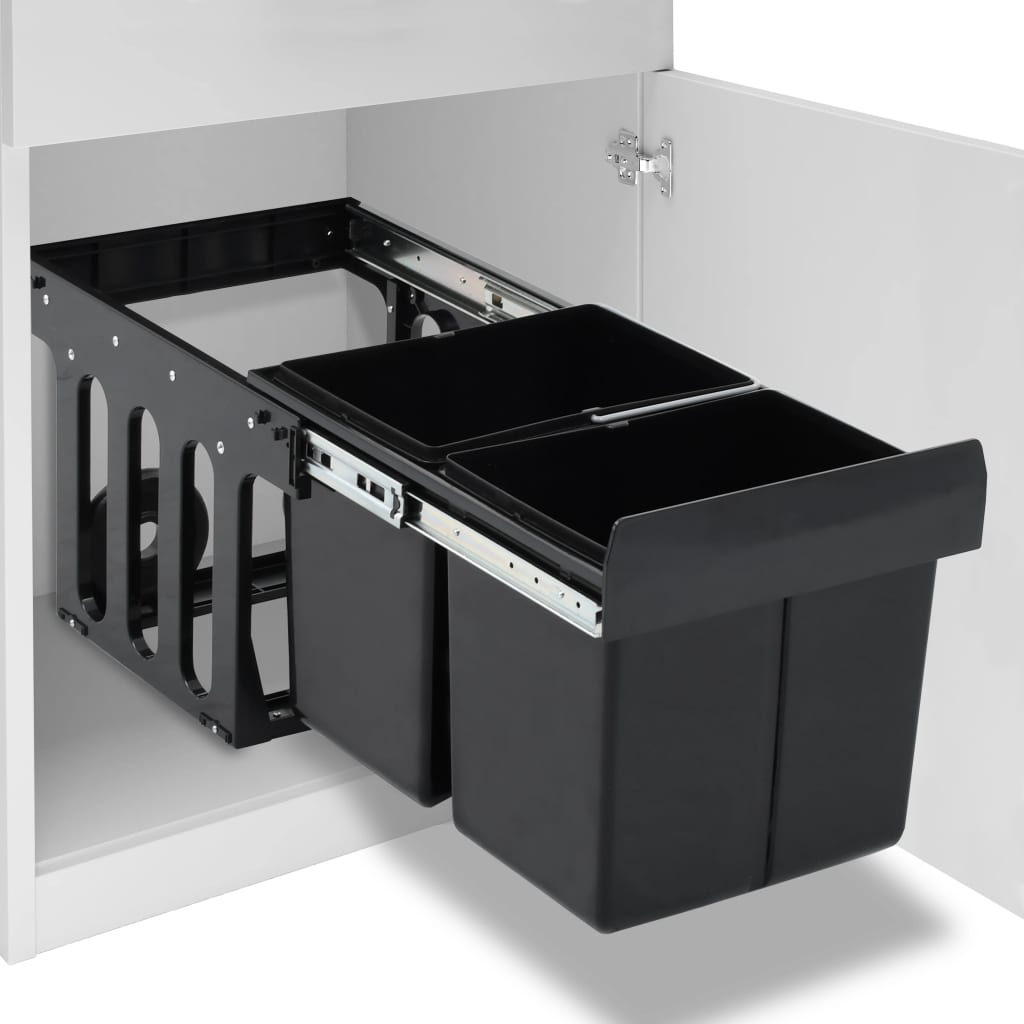 vidaXL cubo de basura de cocina extraíble reciclaje cierre suave 36 l