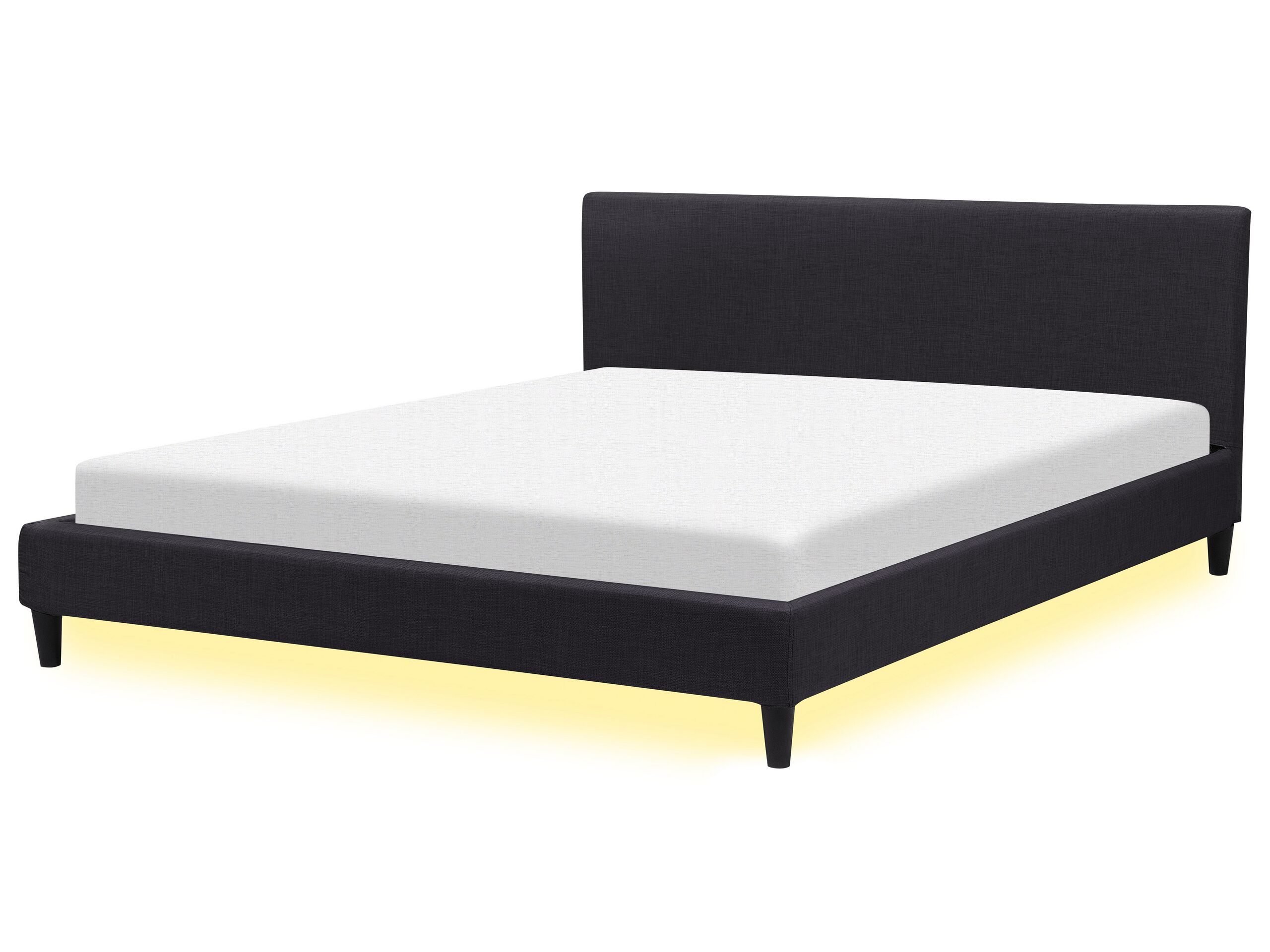 Cama LED tela fitou 180 x 200 cm negro