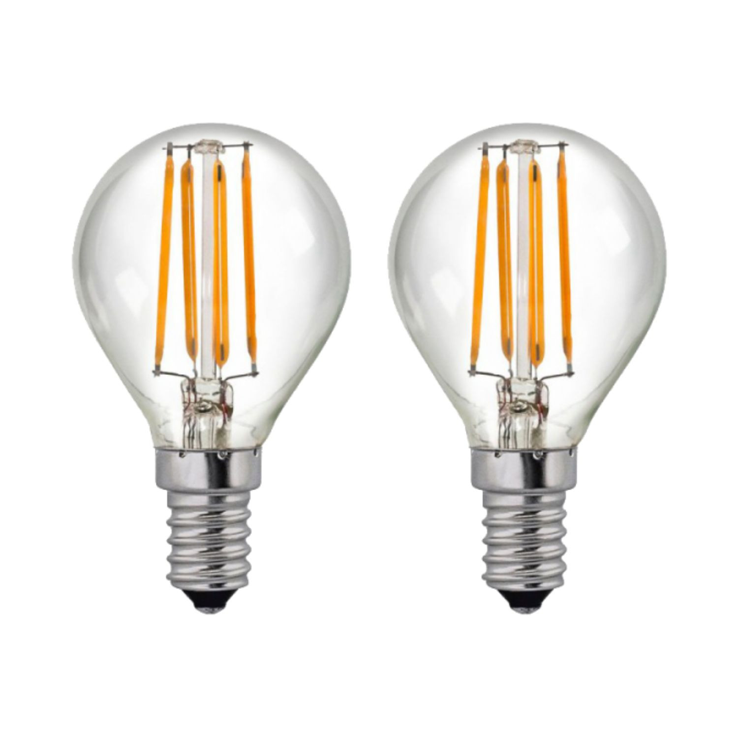 Pack 2 bombillas LED filamento esféricas e14 4w equi.40w 470lm 2700k