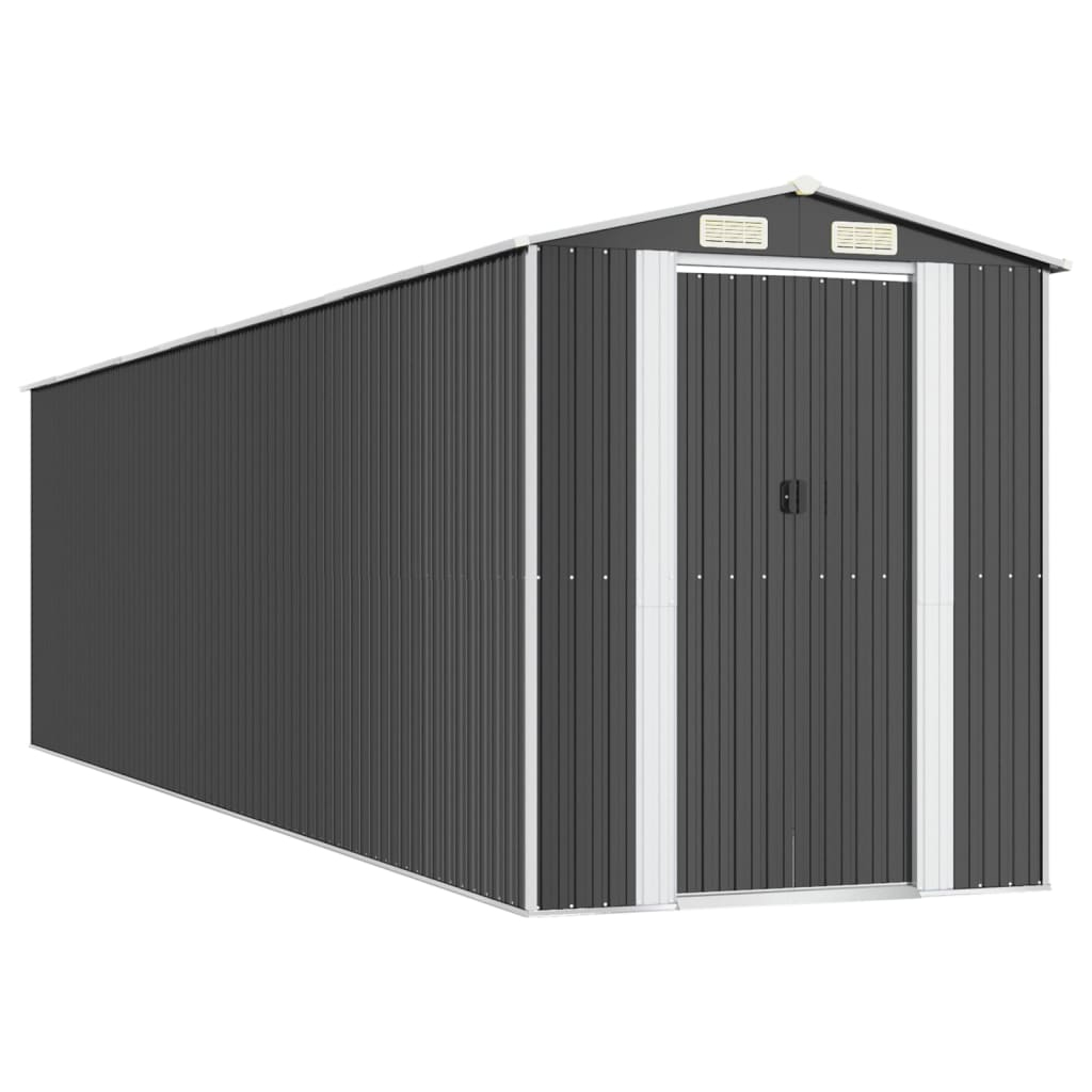 vidaXL cobertizo de jardín acero galvanizado antracita 192x772x223 cm