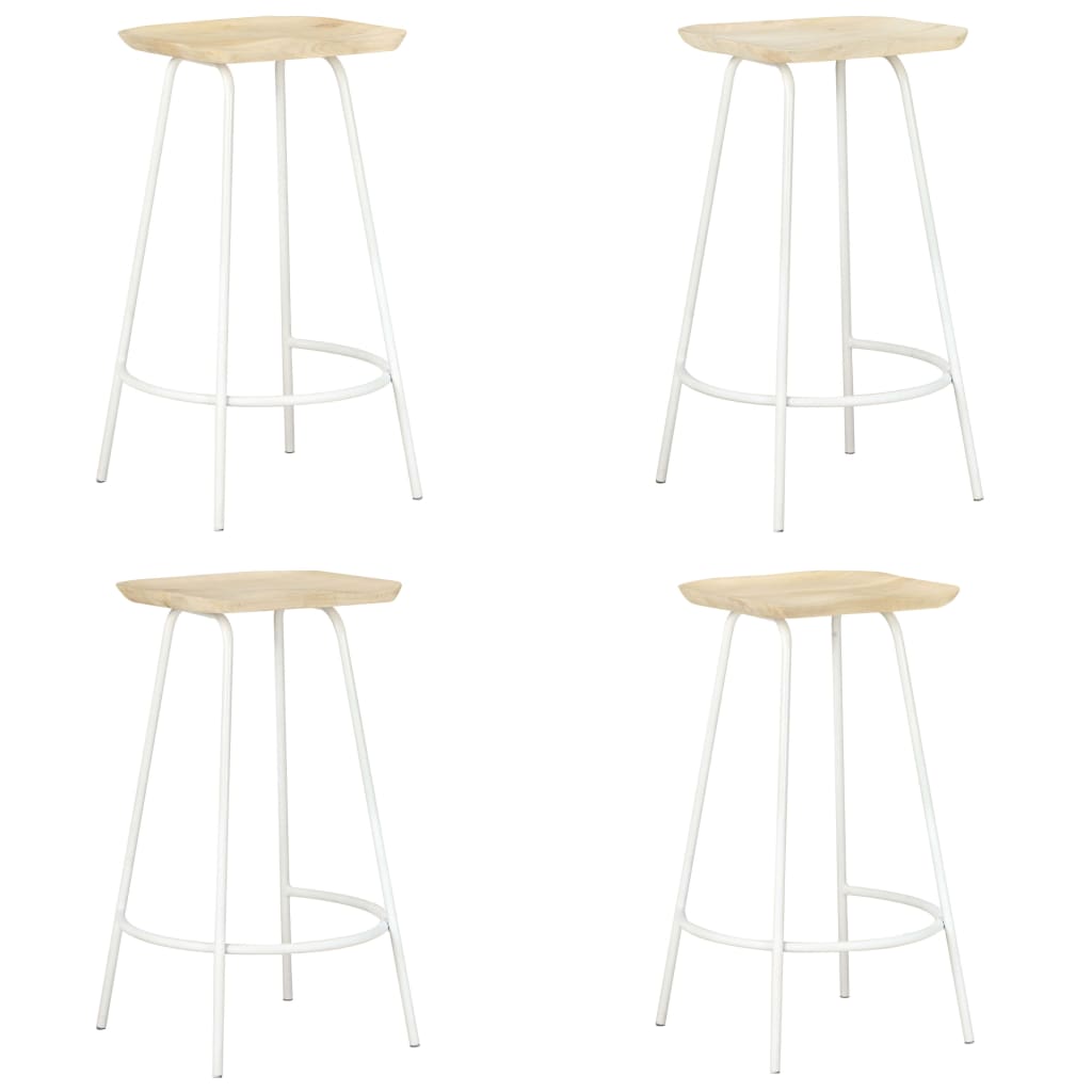 vidaXL taburetes de cocina 4 unidades madera maciza de mango