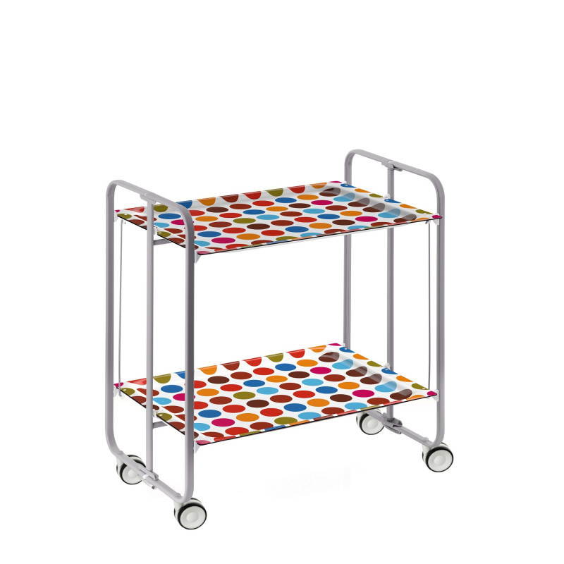 Carrito auxiliar con ruedas bauhaus armazón metálico gris, 2 bandejas