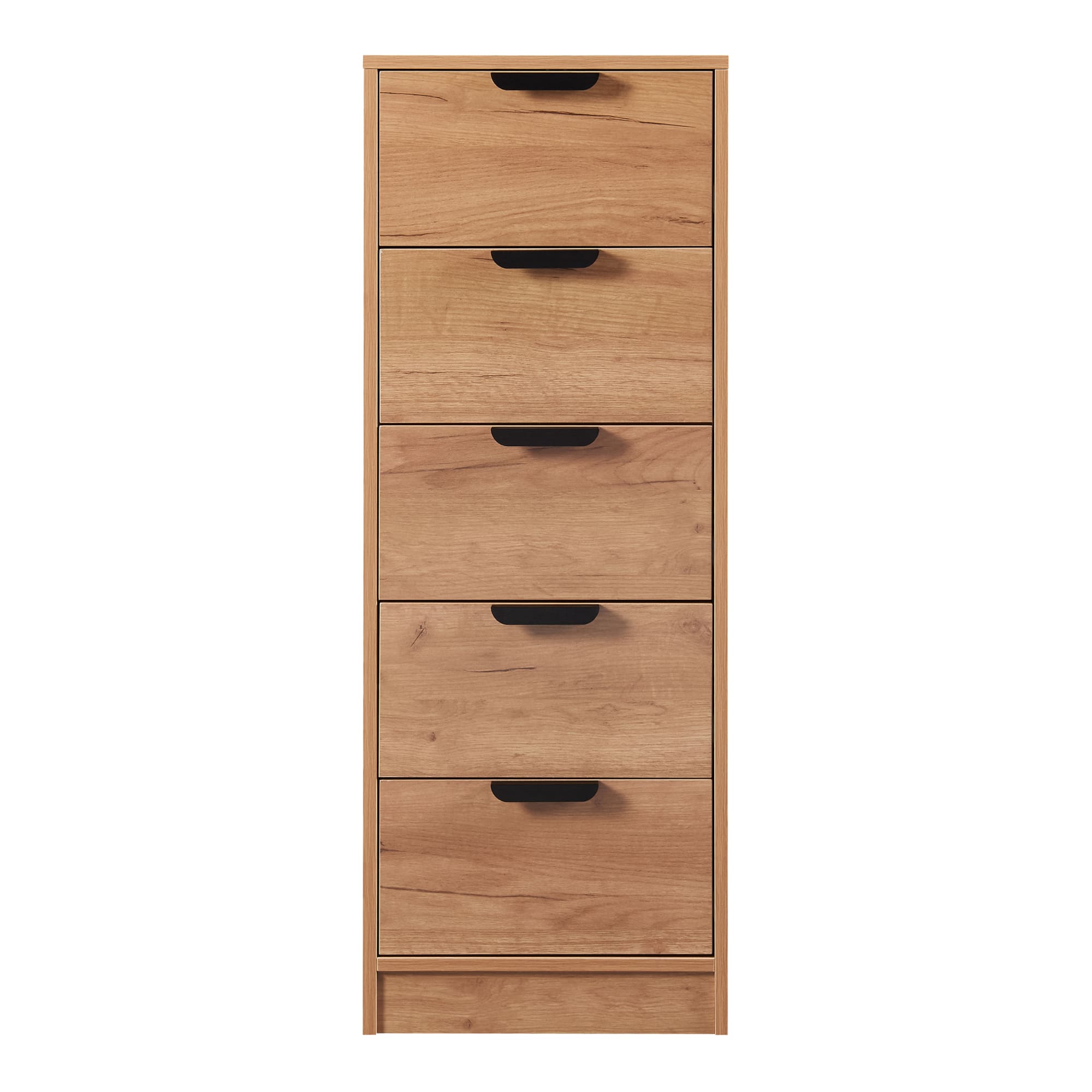 Aparador varkaus 5 cajones 108x40x40 cm - roble [en.casa]