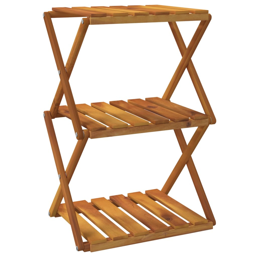vidaXL estantería plegable 3 alturas madera acacia marrón 43x31x63 cm