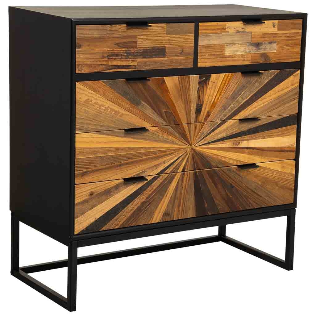 Aparador de madera recuperada marrón 80x39.5x81h cm