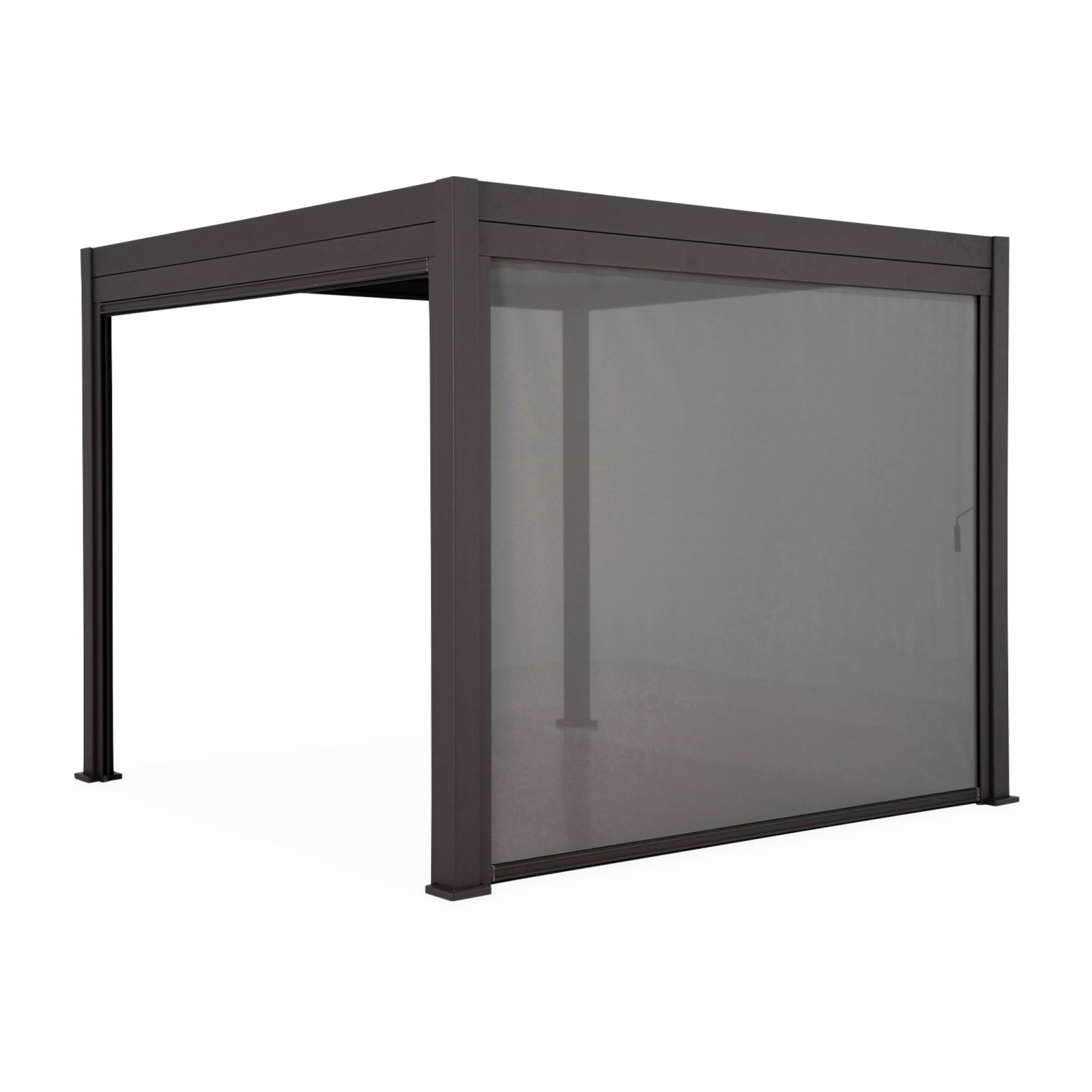 Pérgola bioclimática 3x4m + toldo vertical de 4m, triomphe 3x4m +
