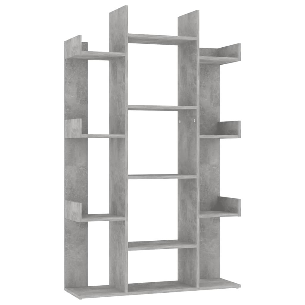 vidaXL librería de madera contrachapada gris hormigón 86x25,5x140 cm