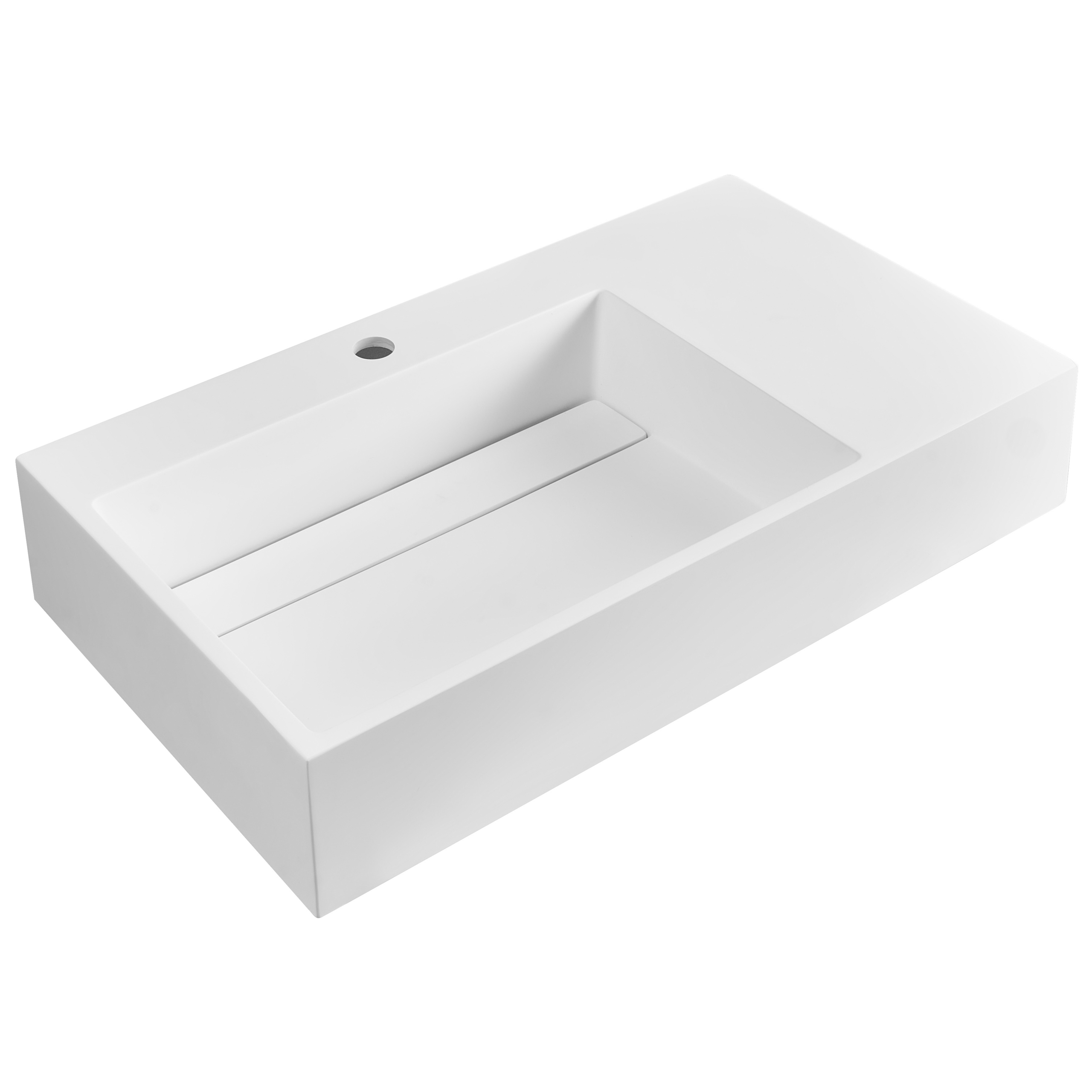 Lavabo suspendido cusco 75 x 43 cm compuesto mineral blanco