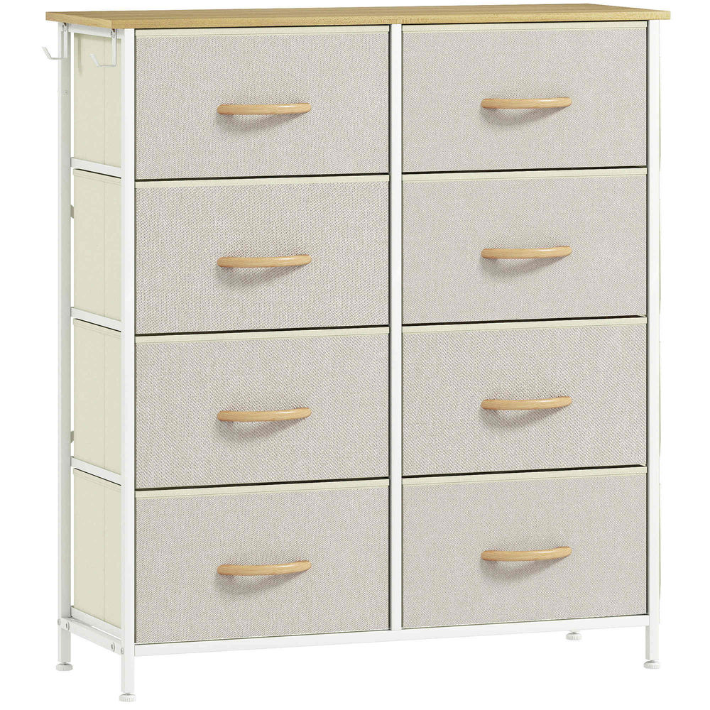 Cajonera de tela 86x30x94.5 cm color beige Homcom