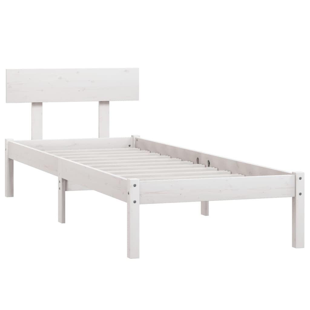 vidaXL estructura de cama individual pequeña sin colchón madera blanco