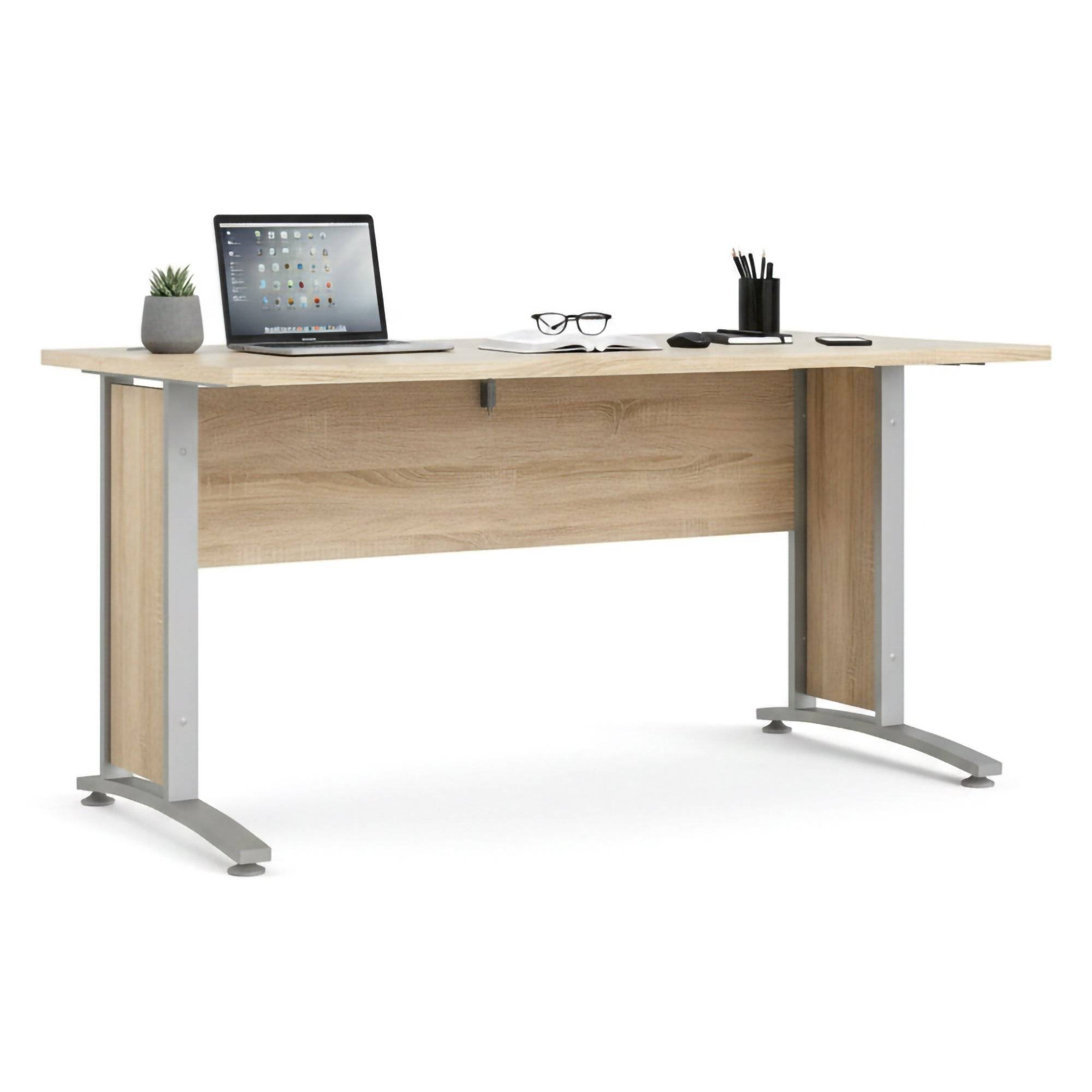 Escritorio ascorbato, tablero de madera noble, gris
