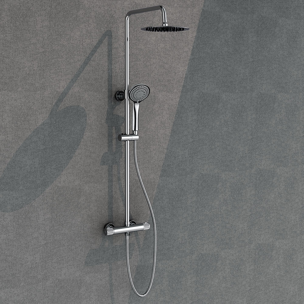 Kibath columna manetas grafiladas termost. Lop redonda de 80-120 cm cromo