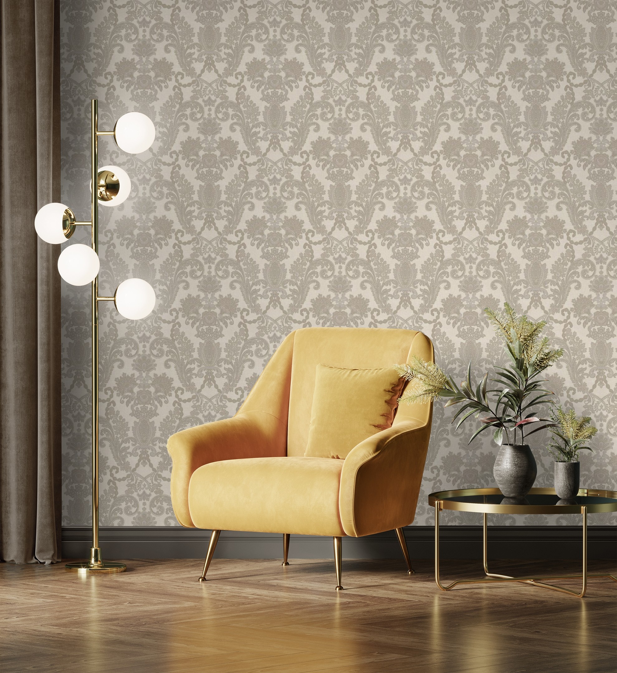 Papel pintado gaulan de damasco hindú textura de tela tejida en 10.6m²