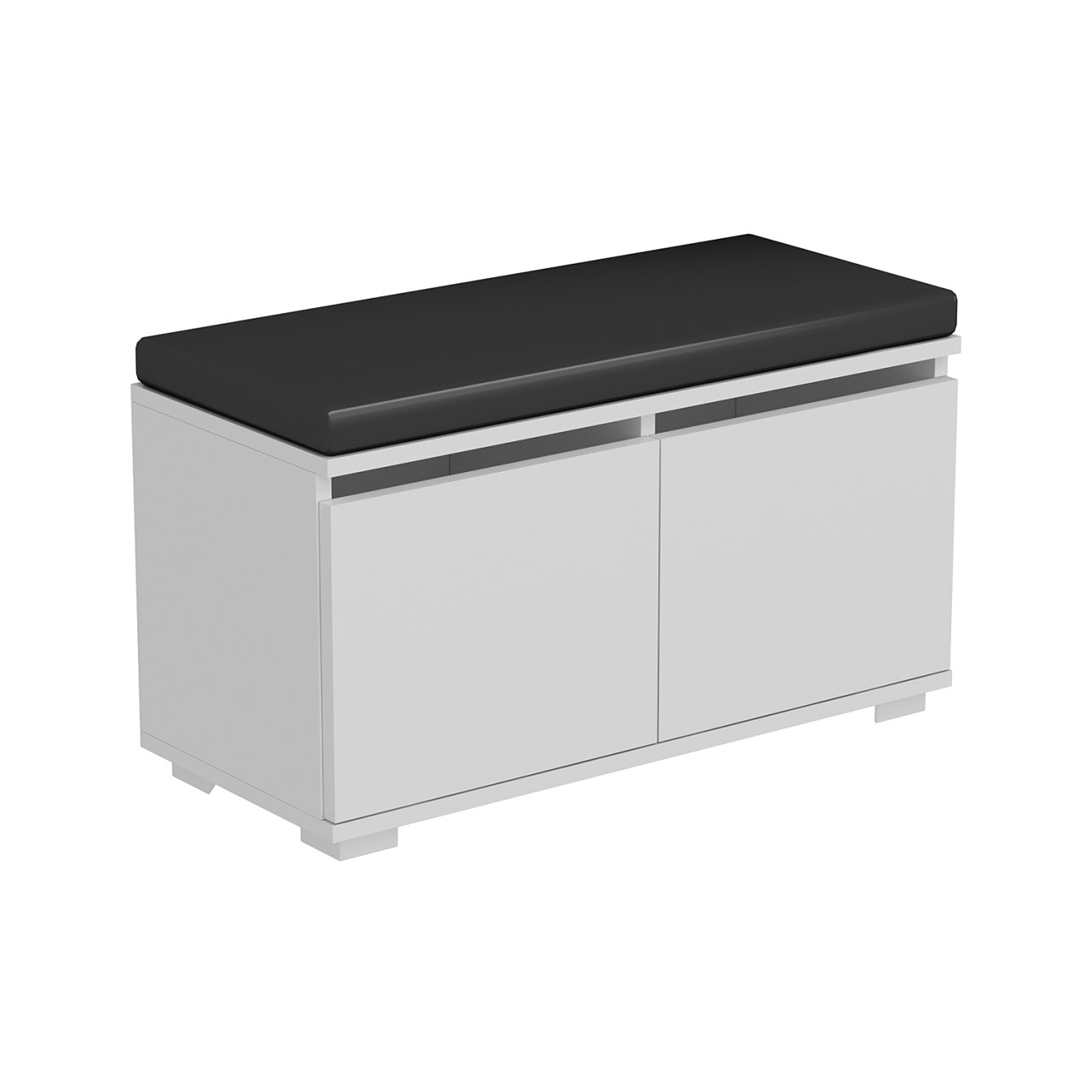 Banco zapatero brande tapizado aglomerado/textil 42x80x35 cm - blanco/negro