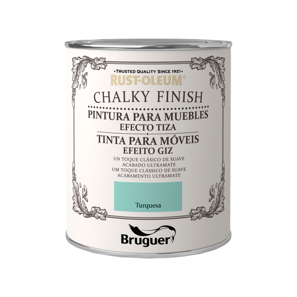 Rust-oleum bruguer chalky finish pintura mueb turquesa 750ml