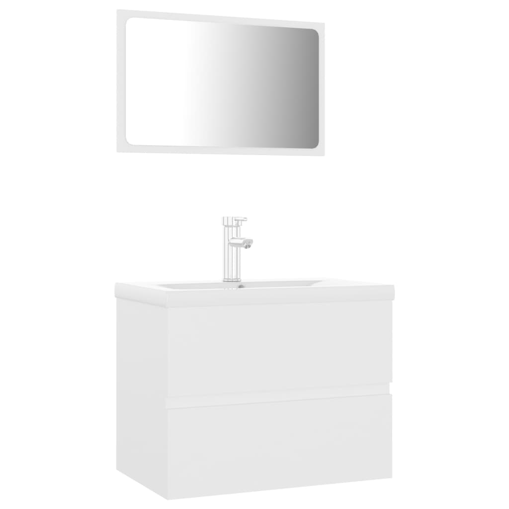 vidaXL juego de muebles de baño madera de ingeniería blanco