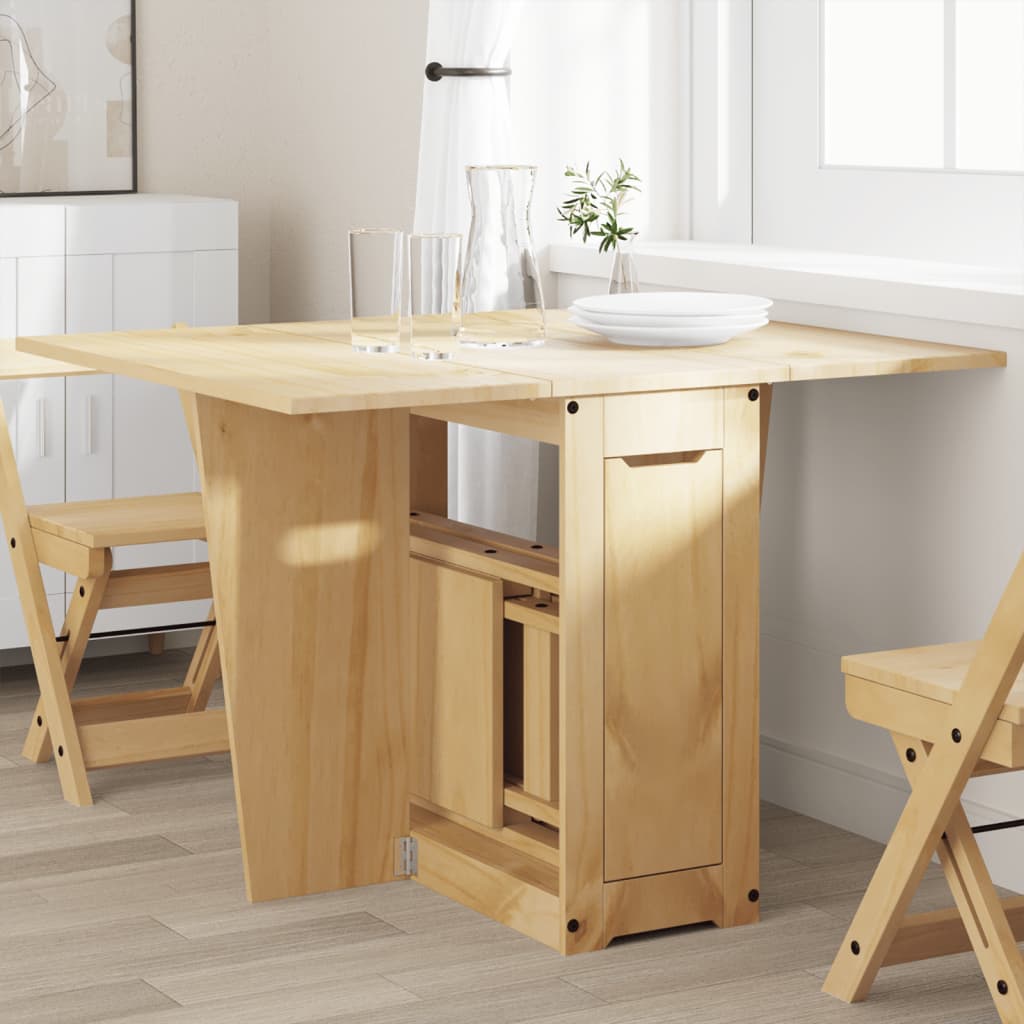 Mesa de comedor plegable mariposa corona madera pino marrón oif808506