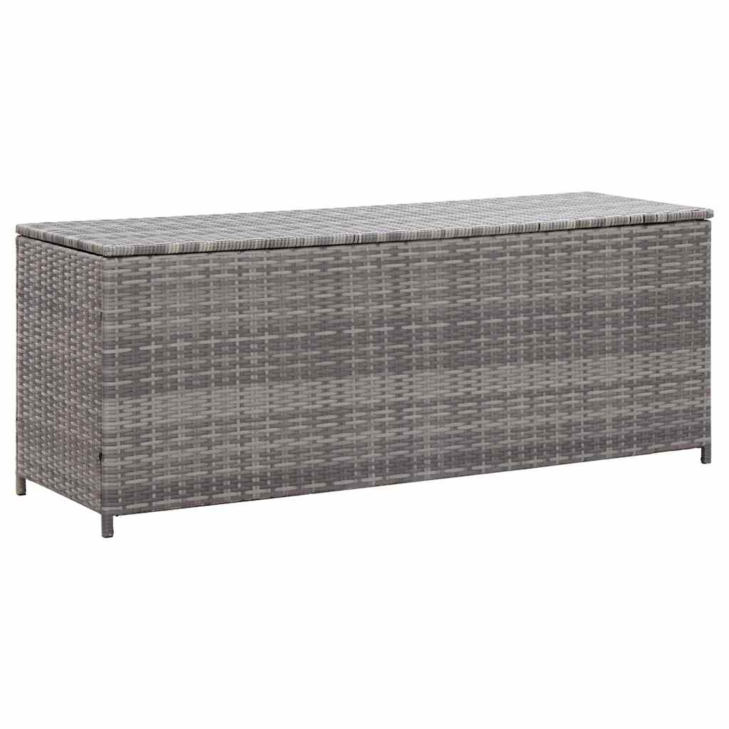 vidaXL caja de almacenaje de jardín ratán sintético gris 150x50x60 cm
