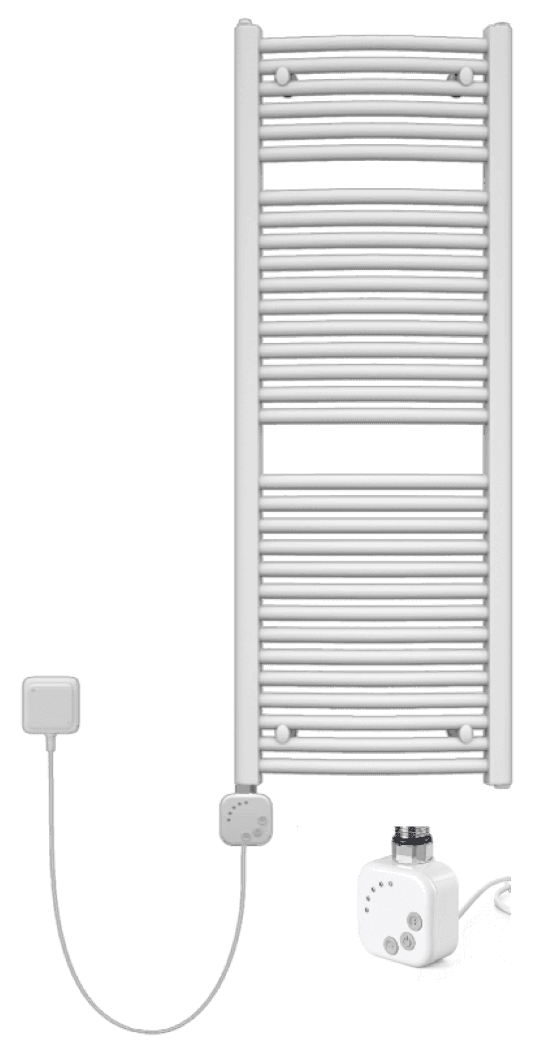 Toallero curvo eléctrico blanco 122x60cm con termostato 700w/ baño 10m2