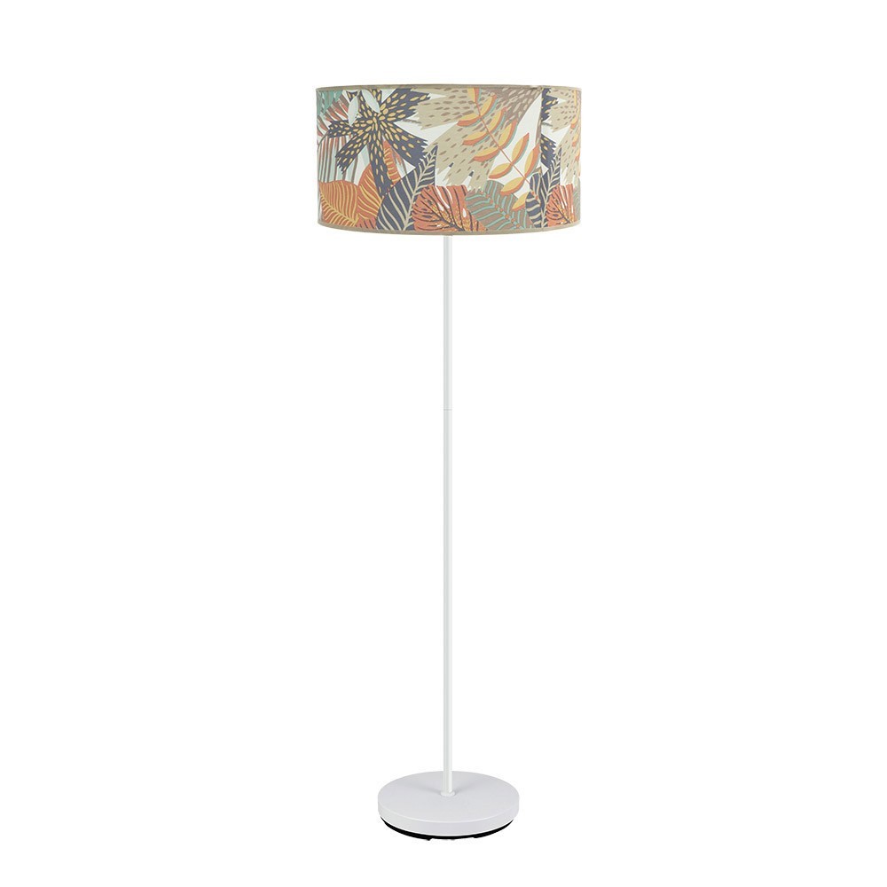 Pie de salón 1xE27 blanco estampado 164x40x40cm etiopía