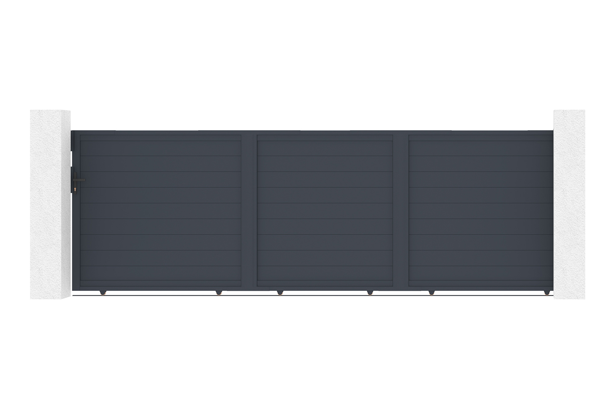 Puerta corredera 5m eiger h.140cm aluminio gris