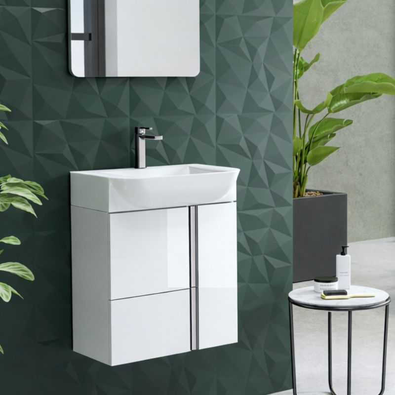 Mueble baño versa fondo reducido 28 cm roble + lavabo y tirador negro