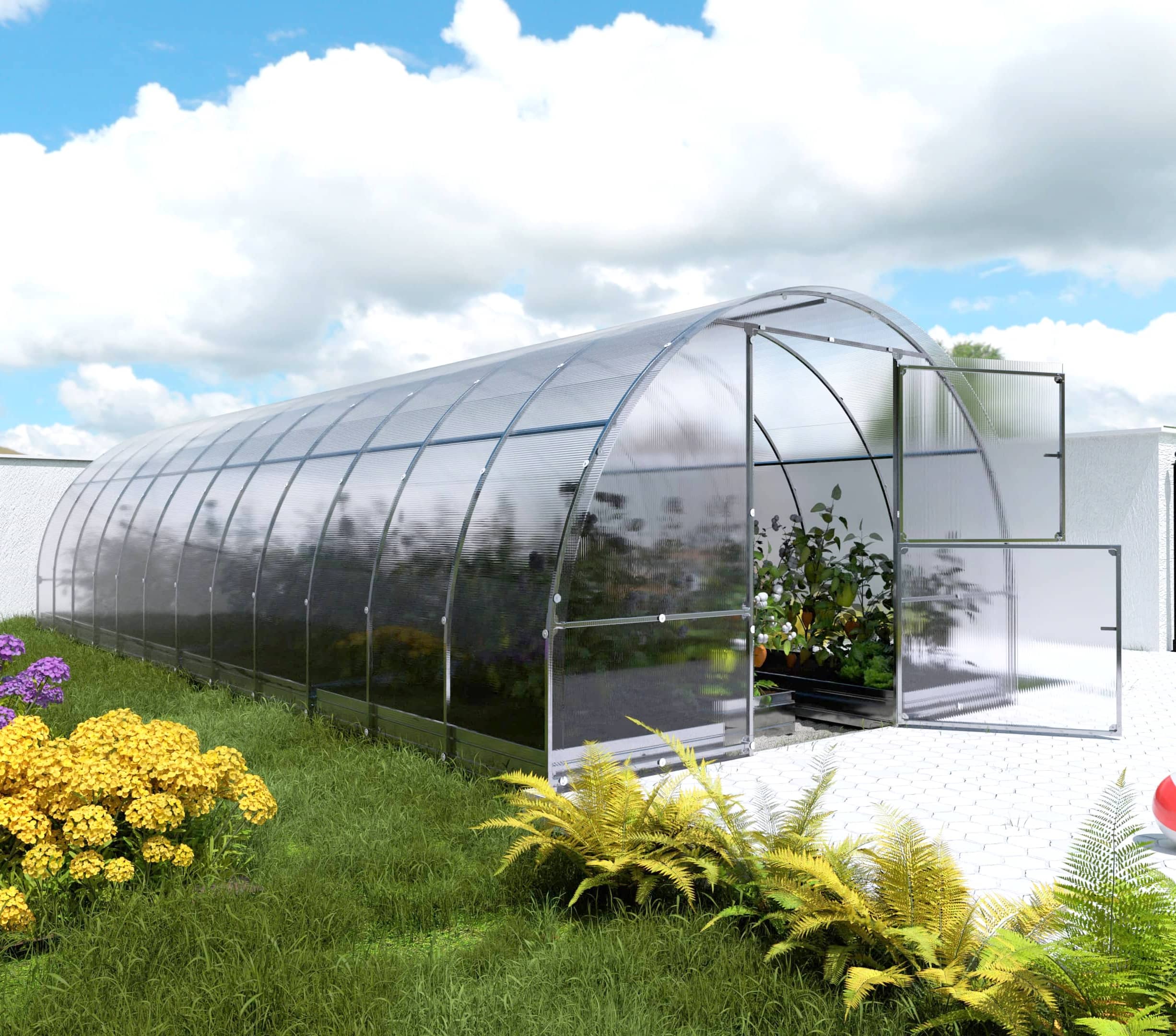 Invernadero de jardín easy 3 x 8 m (24 m²), policarbonato de 4mm