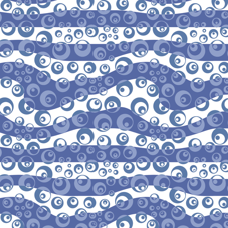 Papel pintado geométrico círculos azules detallado 60cm por 250cm