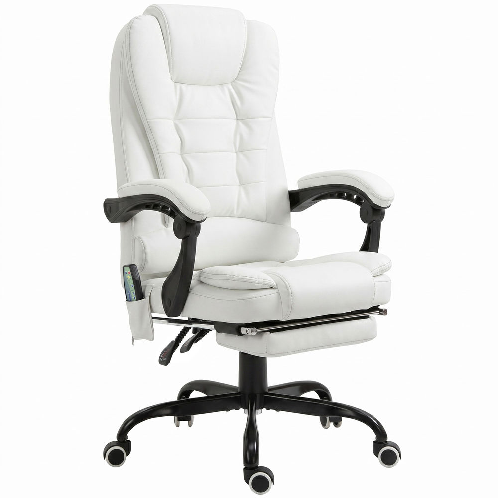 Silla de oficina 67x79x121 cm pu color blanco vinsetto