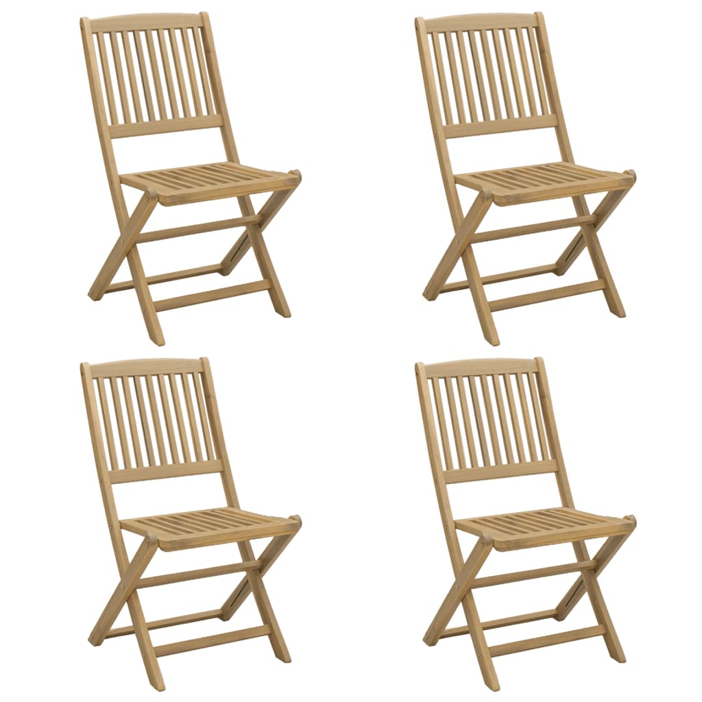 vidaXL sillas de jardín plegables 4 uds madera acacia 57x49x90 cm