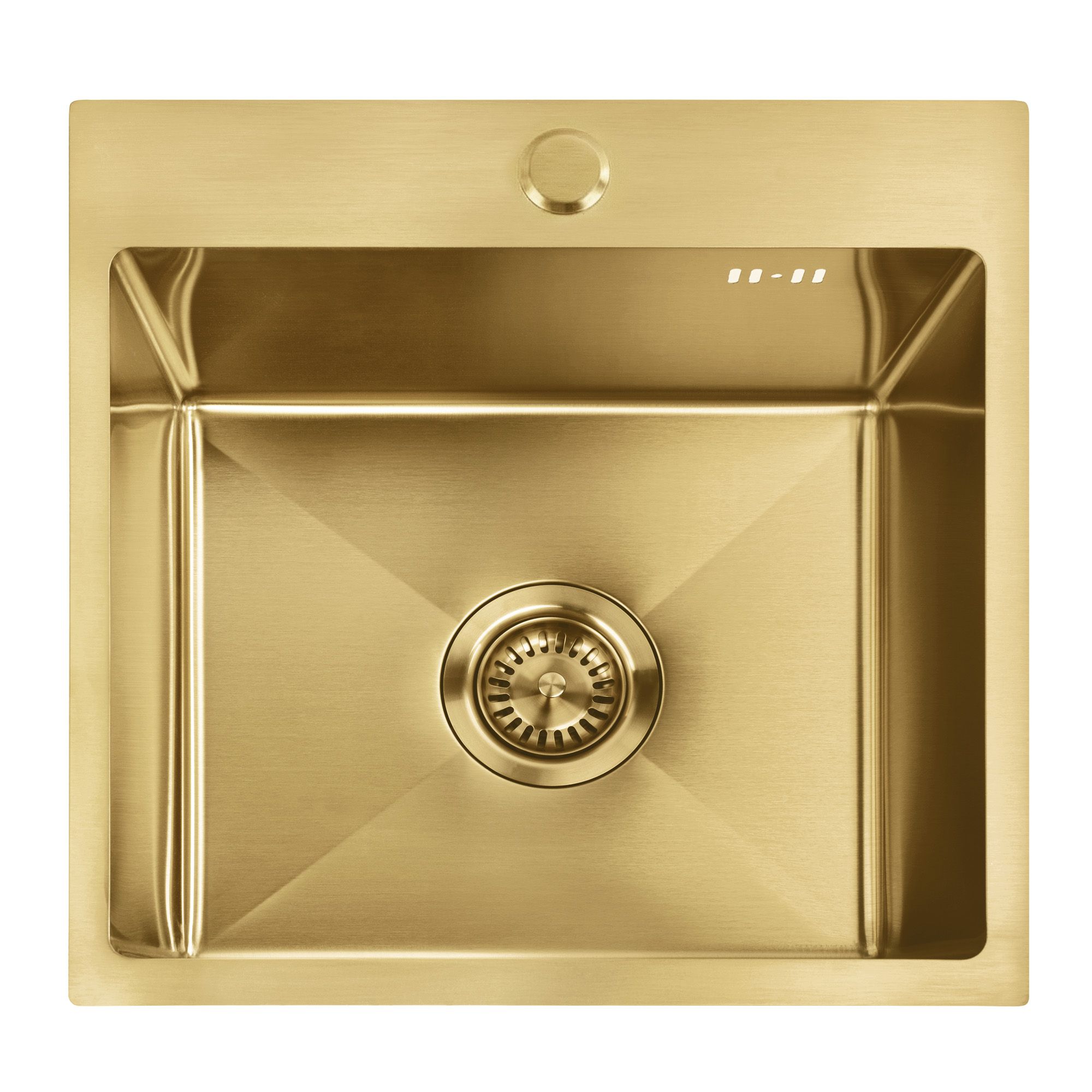 Rea fregadero de acero leo 40 brush gold con grifo de cocina, 40x45x18,5 cm