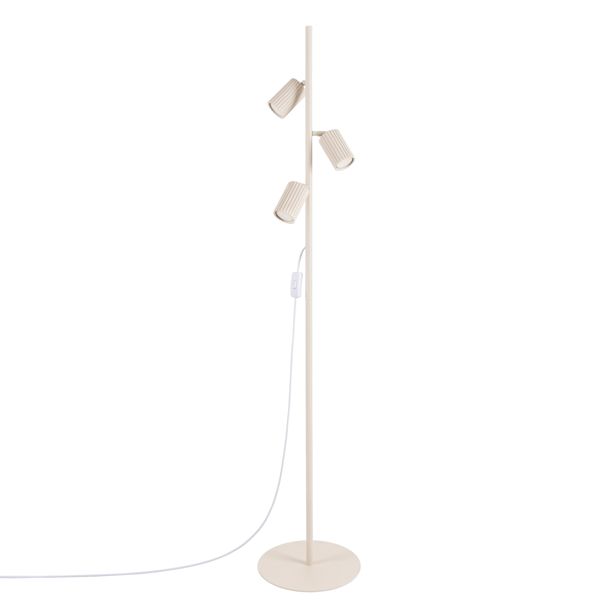 Lámparas de pie karbon 3 beige aluminio 30x155x30cm
