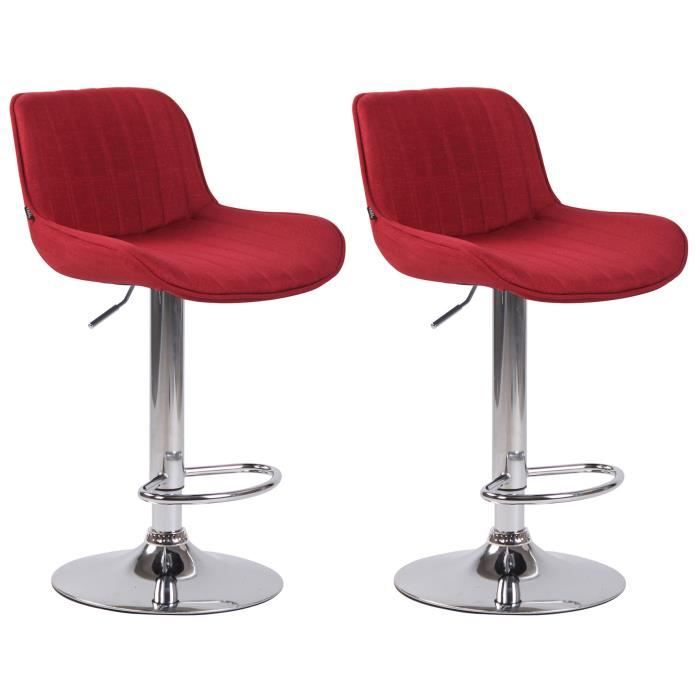 Taburetes de bar ajustables - tela roja - 2u