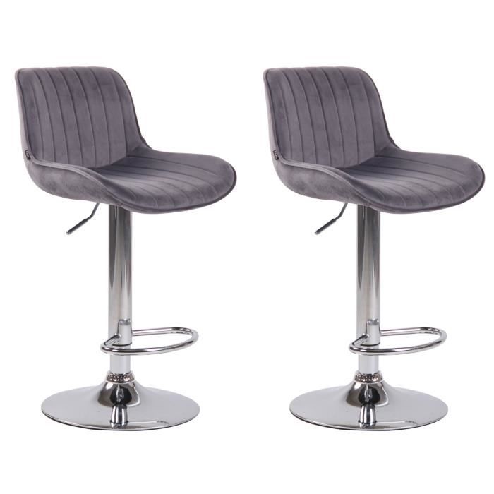 Taburetes de bar lentini de terciopelo - 2 pcs - gris oscuro